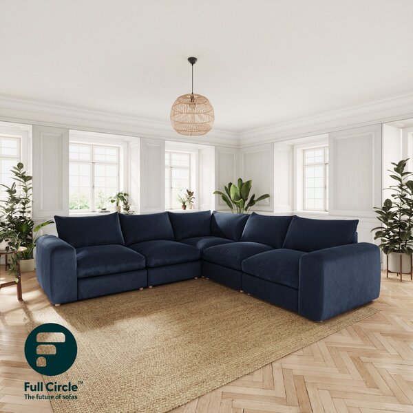 Full Circle Austin Navy Cosy Velvet Full Corner Navy