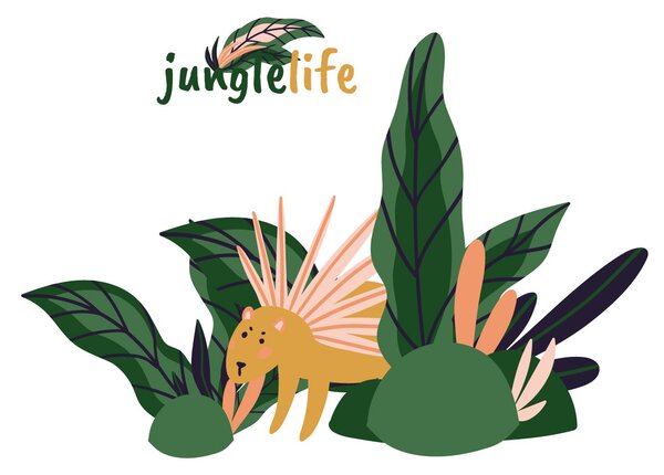 Jungle Life porcupine sticker