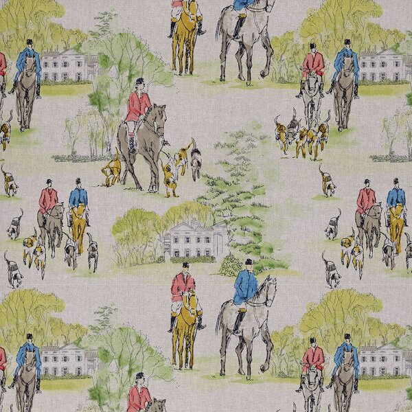 Hunting Scene Digitally Printed Fabric Multi