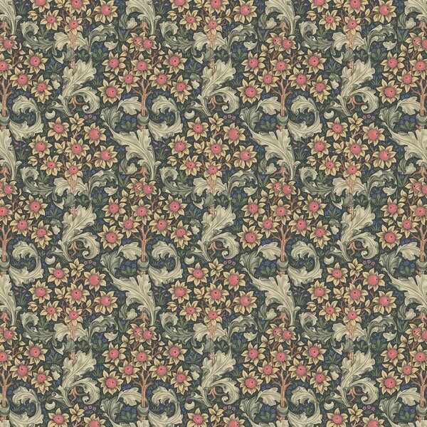 William Morris Orchid Digitally Printed Fabric Nightshade