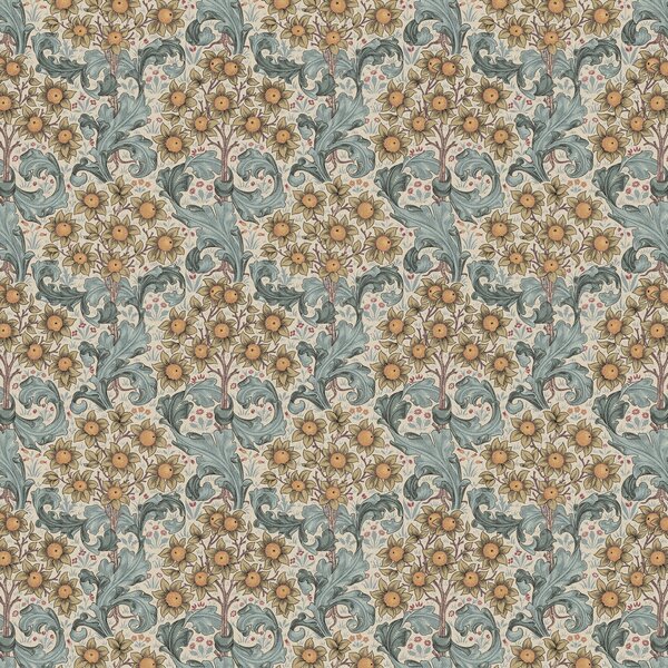 William Morris Orchid Digitally Printed Fabric Tourmaline