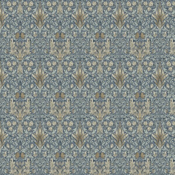 William Morris Snakeshead Digitally Printed Fabric Denim