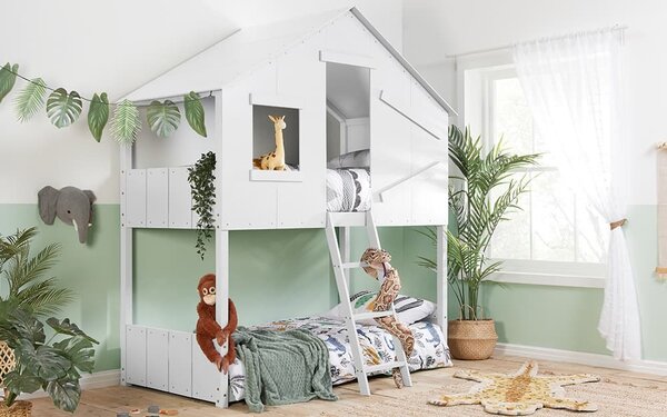 Birlea Safari Wooden Bunk Bed, Single, White