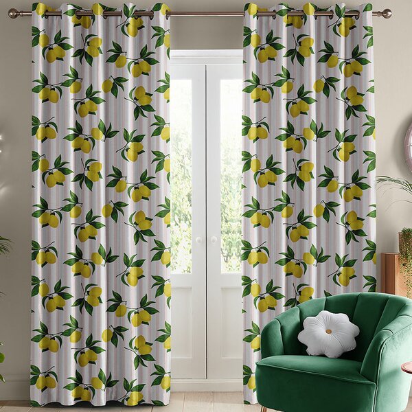 Skinnydip Summer Lemon Made To Measure Curtains Pink