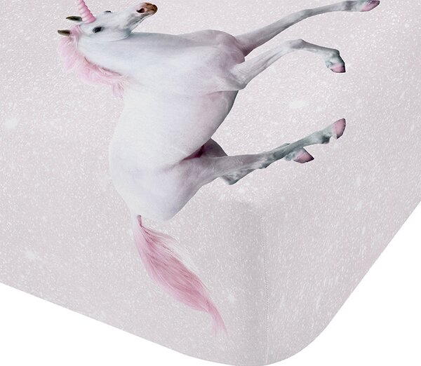 Catherine Lansfield Enchanted Unicorn Fitted Sheet Pink