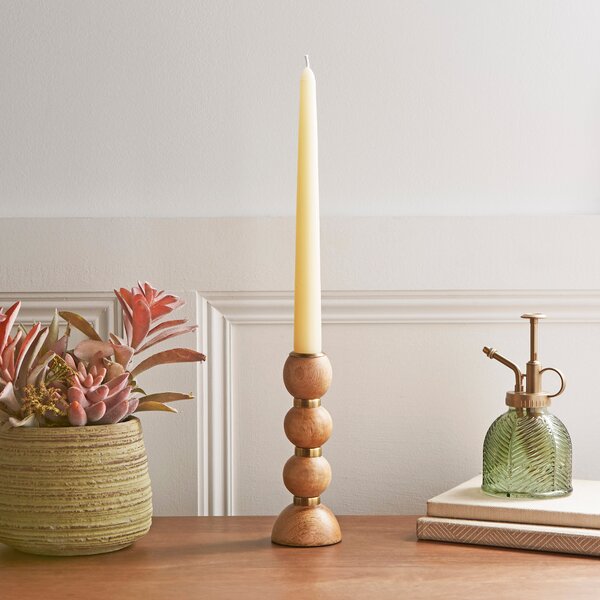 Small Wooden Candlestick Natural