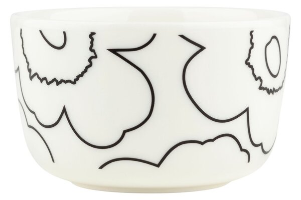 Marimekko Piirto Unikko bowl 2.5 dl White-black