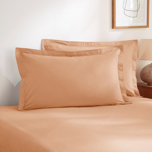 Soft Washed Recycled Cotton Oxford Pillowcase Apricot