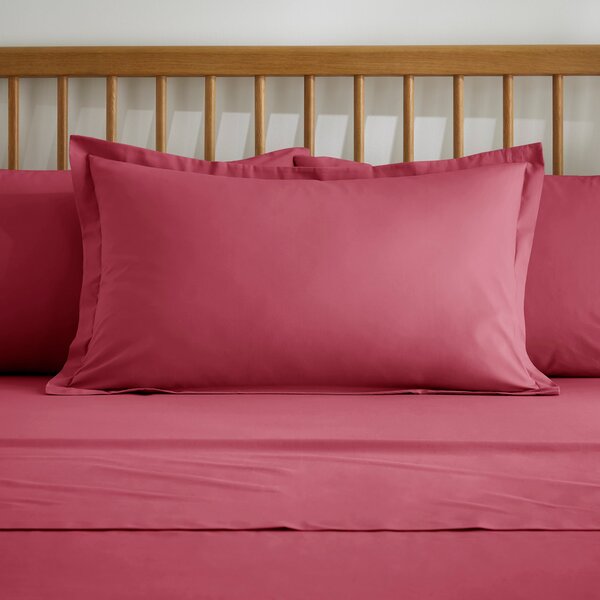 Pure Cotton Plain Dye Oxford Pillowcase Rhubarb