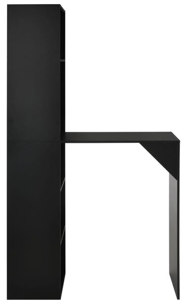 Bar Table with Cabinet Black 115x59x200 cm