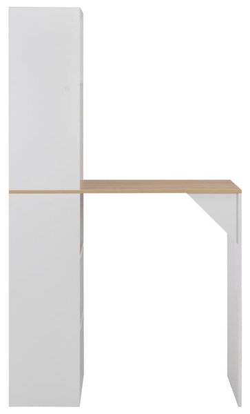 Bar Table with Cabinet White 115x59x200 cm