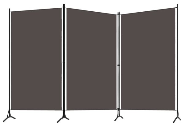 3-Panel Room Divider Anthracite 260x180 cm