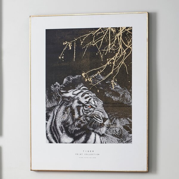 Mono Tiger Canvas Print White/Black