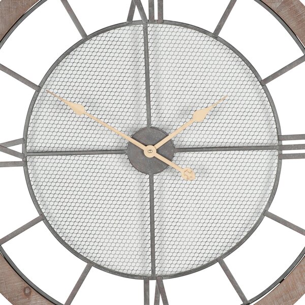 Natural Wood & Metal Wall Clock