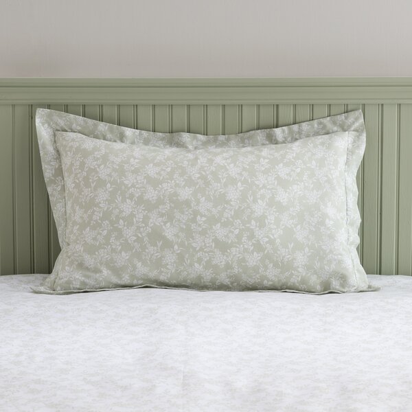 Bexley Floral Sage Oxford Pillowcase Green/White