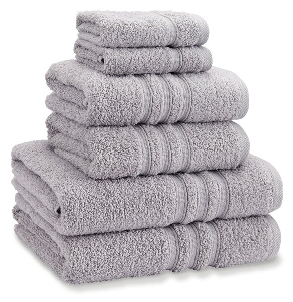Catherine Lansfield Zero Twist Six Towel Bale Silver Grey