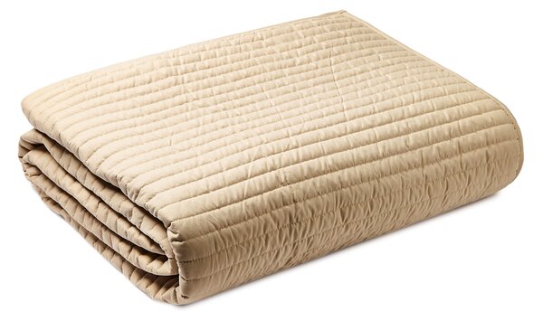 Bianca Quilted Lines Bedspread 220cm x 230cm Natural