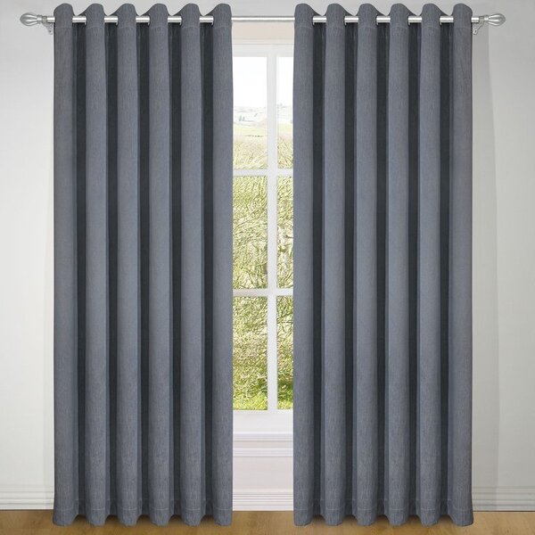 Treebark Ready Made Eyelet Curtains Slate