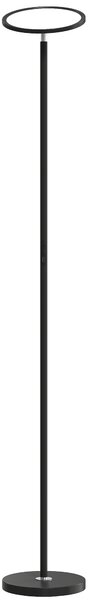 HOMCOM Uplighter Floor Lamp with Tuya App and Music Sync, Standing Lamp with Adjustable Head for Living Room Bedroom, Black