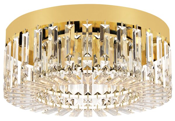 HOMCOM Crystal Chandeliers with 225 Crystal Pendants, 8-Light Ceiling Light for Living Room, Bedroom Dining Room, Gold Tone