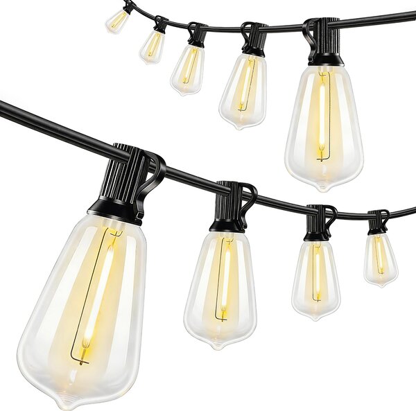 HOMCOM Curtain Lights Connectable Fairy Curtain Lights Plug-in IP44 Waterproof/18 m/Warm White