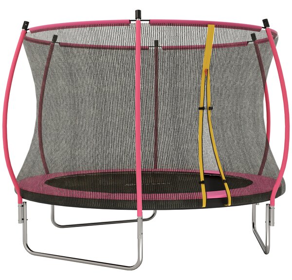 SPORTNOW 10ft Outdoor Trampoline with Enclosure Net, Spring Cover, Pink