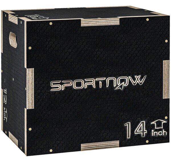 SPORTNOW Multi-Faceted Jump Box, Wooden Step Up Box, for Home, Gym, Exercise, Black