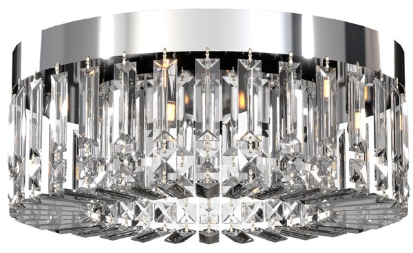 HOMCOM Crystal Chandeliers with 160 Crystal Pendants, 6-Light Ceiling Light for Living Room, Bedroom Dining Room, Silver Tone