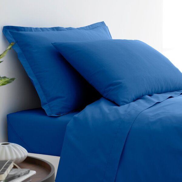 Pure Cotton Oxford Pillowcase Blue