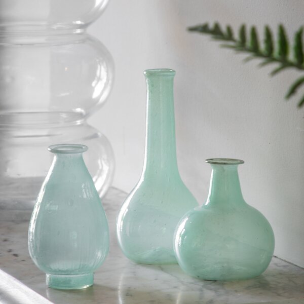 Set of 3 Hinkley Glass Vases Blue