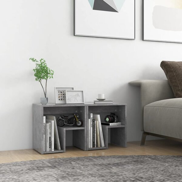 Bed Cabinets 2 pcs Concrete Grey 40x30x40 cm Engineered Wood