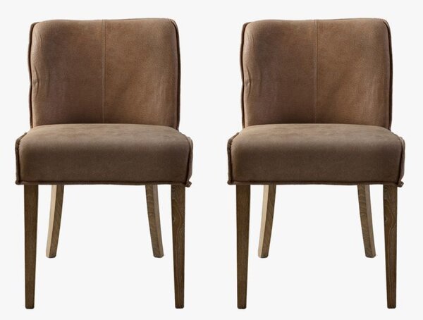 Ewan Leather Dining Chair, Pack of two