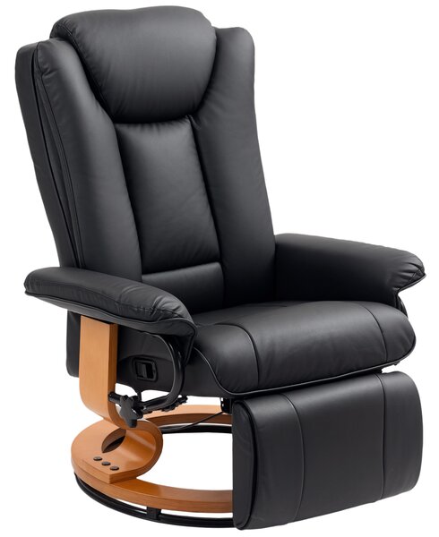 HOMCOM Faux Leather Recliner Chair - Black