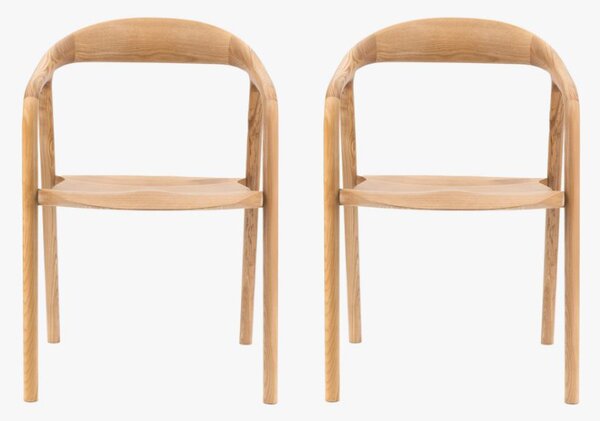 Menorca Oak Dining Chair, Set of 2