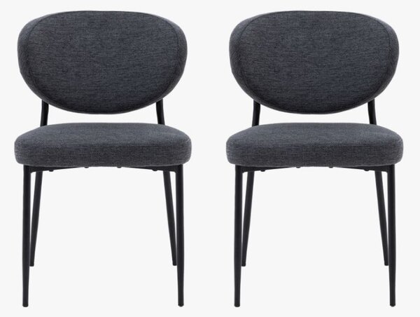 Kalmar Dining Chair in Charcoal, Set of 2