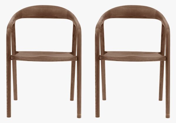 Menorca Walnut Dining Chair, Set of 2