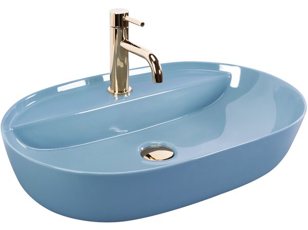 Countertop Basin REA Aura 61 L.Blue Shiny