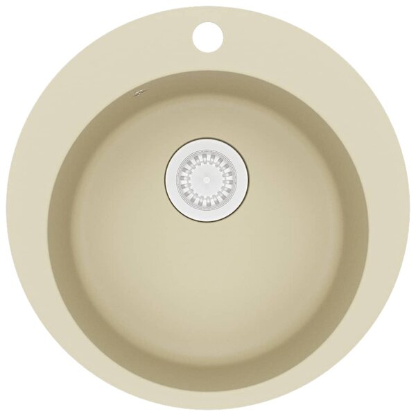 Granite Kitchen Sink Single Basin Round Beige