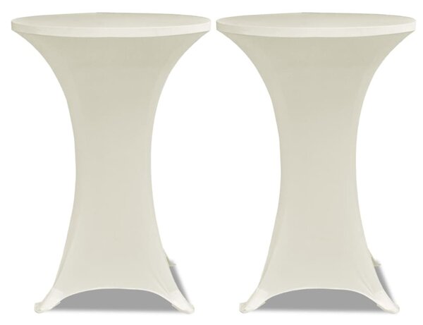 Standing Table Cover Ø60cm Cream Stretch 2 pcs