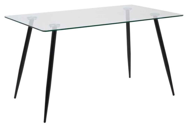 Woodburn Glass Dining Table With Steel Legs - Black