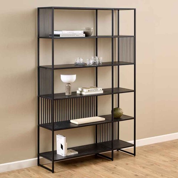 Surf Steel Bookcase With 5 Shelves - Black