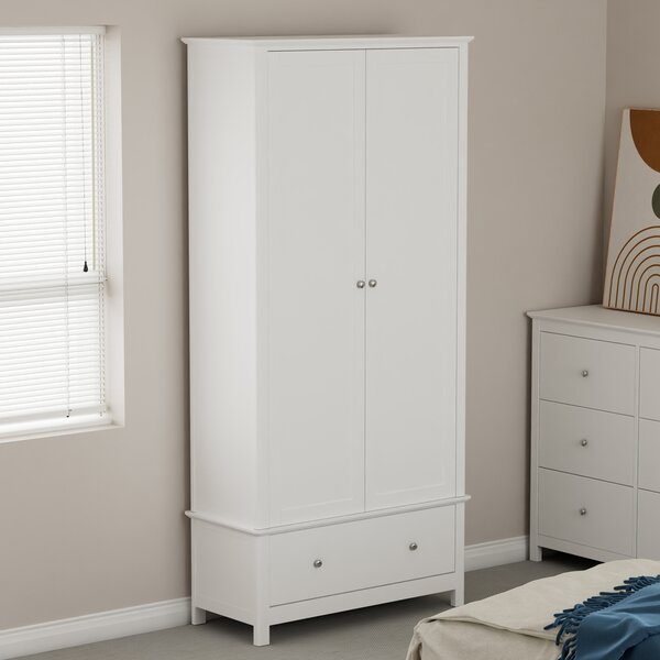 Norton Wooden Wardrobe 2 Drawers - White