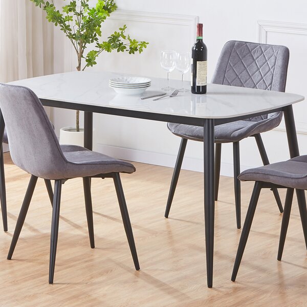 Arta Sintered Stone Rectangular Dining Table - White Gloss