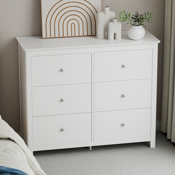 Norton Wooden Chest Of 6 Drawers - White