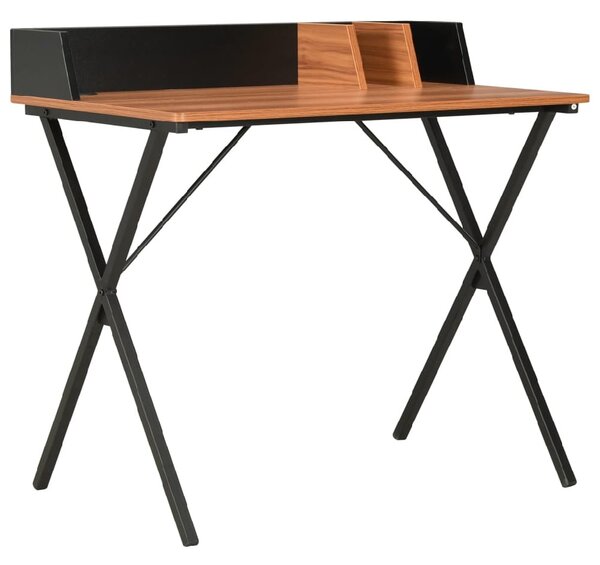 Beverly Wooden Laptop Desk In Black And Brown