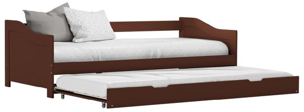 Atwater Wooden Pull Out Sofa Bed In Dark Brown
