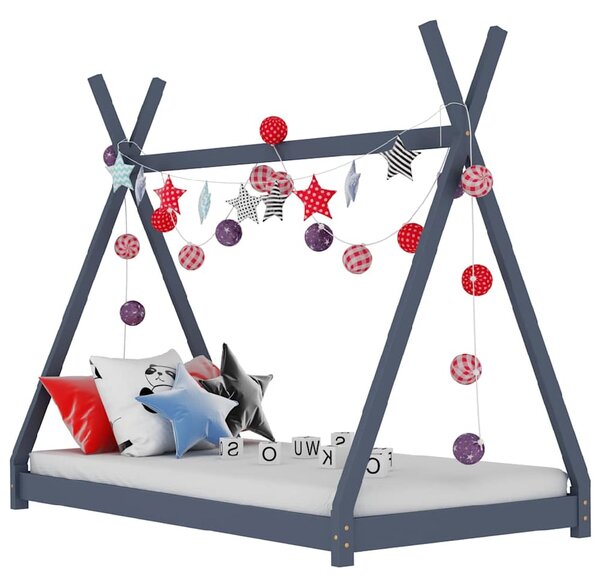 Natara Medium Wooden Children Bed In Grey