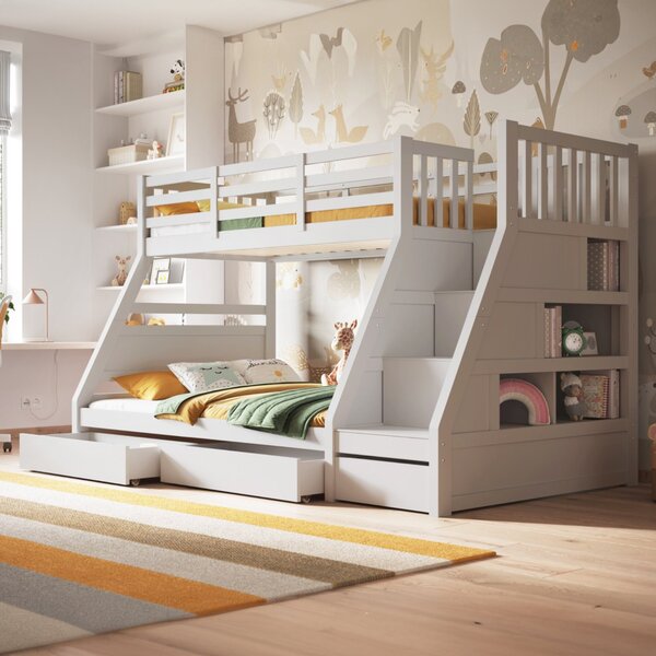 Lunar Triple Bunk Bed White