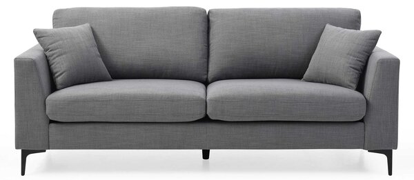 Maddison Grey 3 Seater Fabric Sofa, Comfy Cushioned Upholstered Settee Couch for Living Room | Roseland Furniture