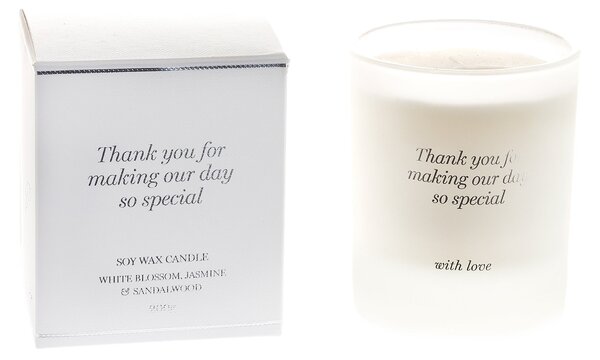 Amore White Blossom Thank You Candle White